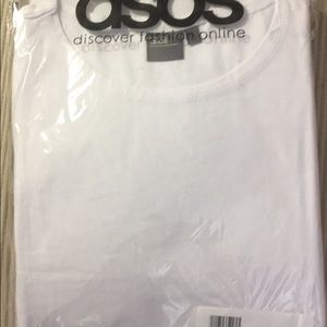 Men's ASOS l/s white scoop neck tee